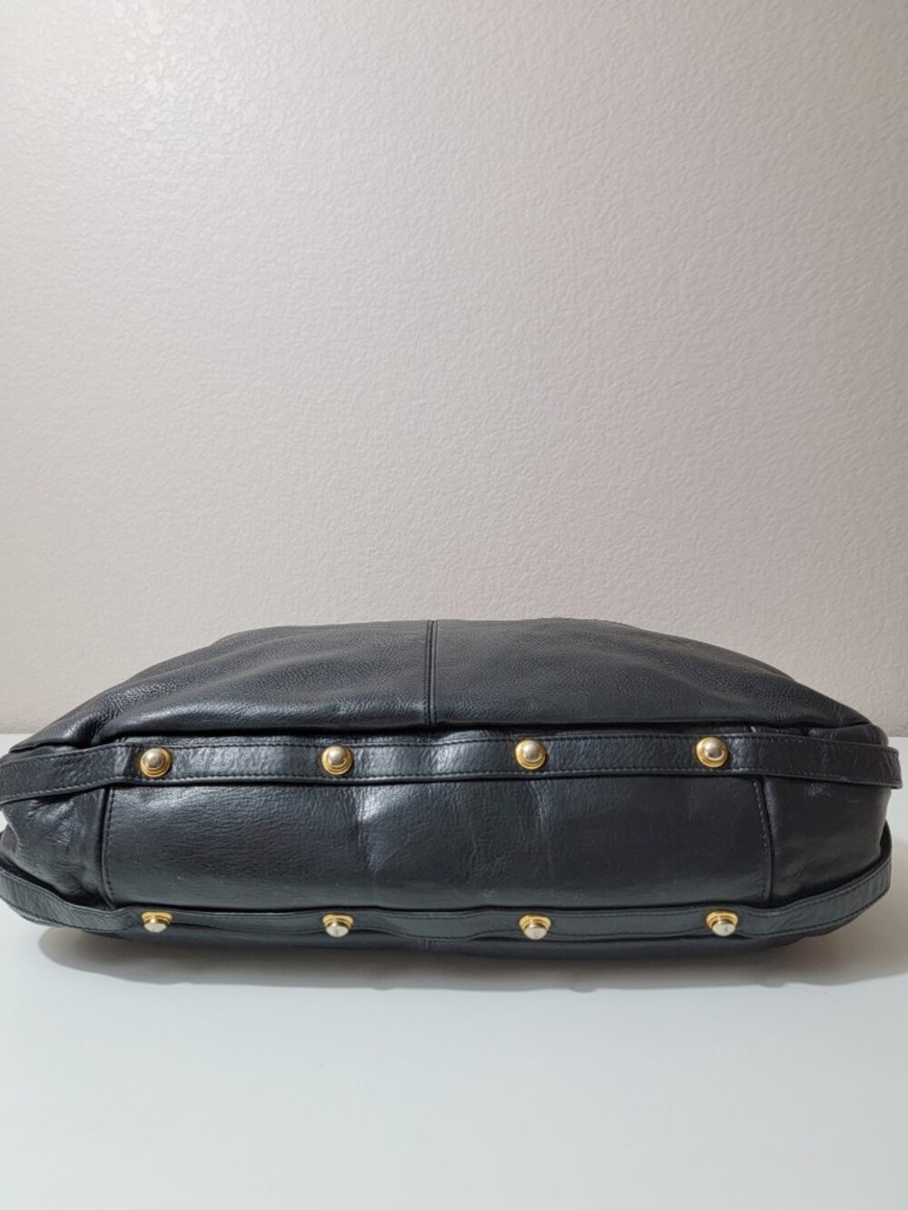 Rebecca Minkoff Nikki Hobo Black Pebbled Leather Gold Hardware Shoulder Bag Soft - Picture 8 of 12